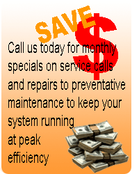 Heating and Air Conditioning Service Monthly specials